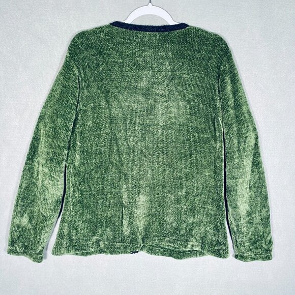 Vintage Ani Barrie Sweater Womens M Green Button Up Cardigan Fuzzy - Picture 7 of 12